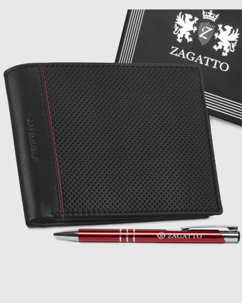 Men's black leather wallet Zagatto ZG-N992-F14 RFID Secure - thumbnail
