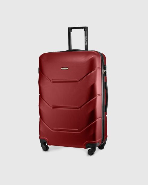 Large suitcase on wheels, 75x48x29, dark red, ZG504 ABS A D.red