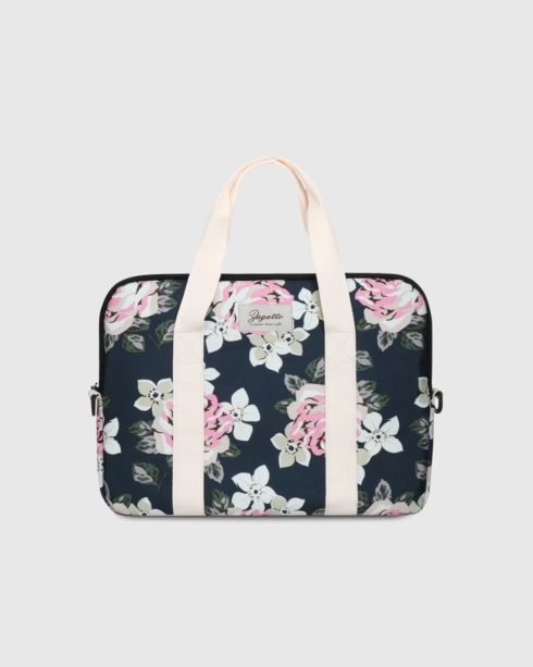 Pink floral laptop bag with beige strap 15.6” inches Zagatto ZG678 - photo