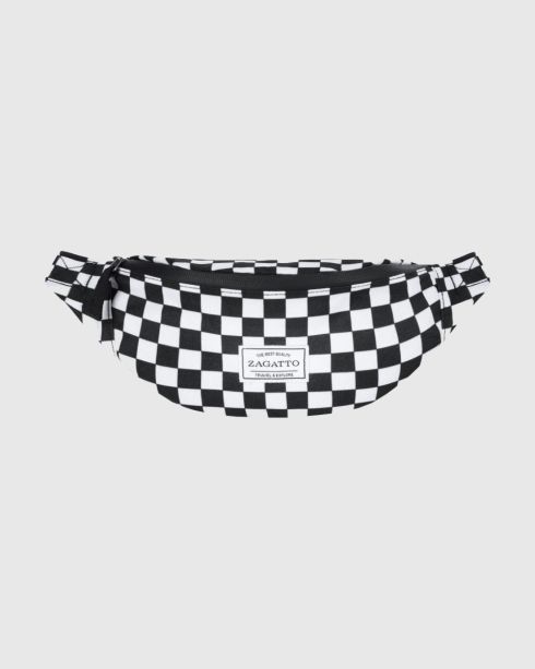 Black and white checkerboard waist bag ZG751 - thumbnail
