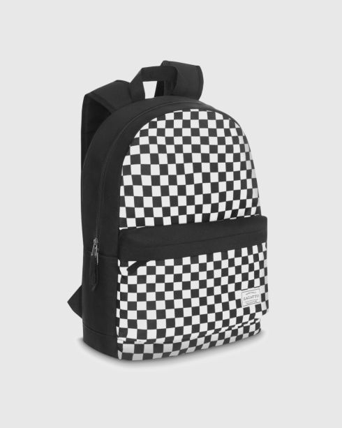 School backpack in black and white chequered Zagatto ZG765 - 20L - thumbnail