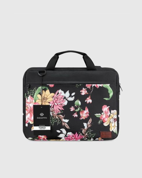 Zagatto floral 15.6’ inch laptop bag from Tokio collection ZG79 - thumbnail