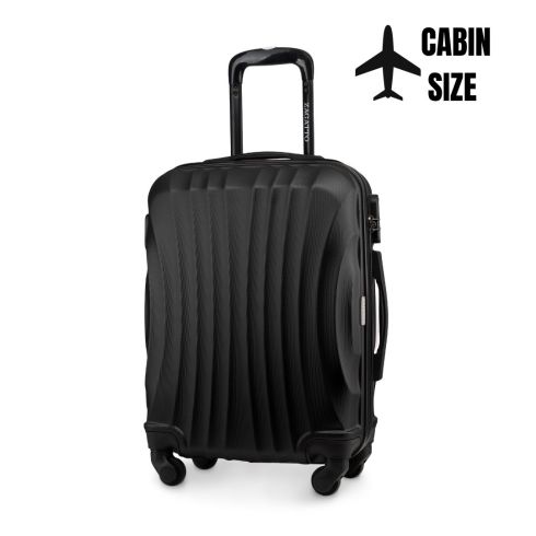 Cabin suitcase on wheels 55x40x20, black, ZG505 ABS C Black