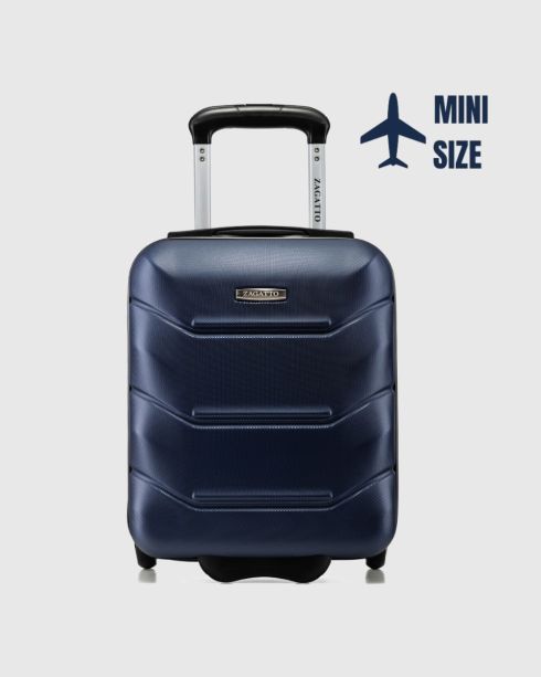 Cabin suitcase on wheels 40x30x20, navy blue, ZG507 ABS MINI Blue