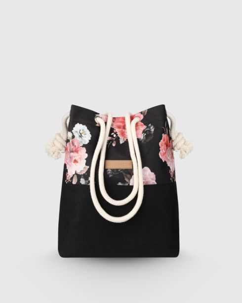 Women's floral handbag in black Zagatto ZG665 - main photo