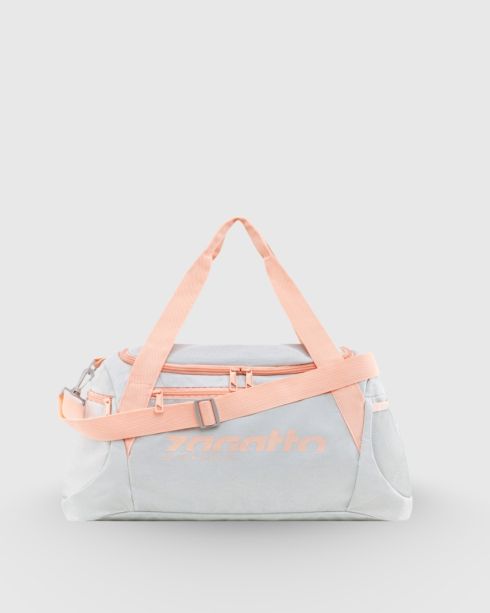 Women's sports bag, grey with salmon details, ZG820