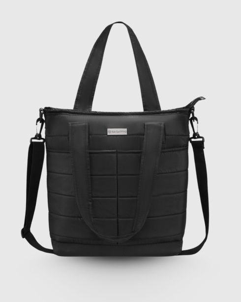 Black quilted handbag for women with shoulder strap ZG838 - thumbnail