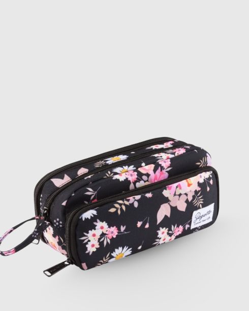 Three-compartment floral pencil case ZG876