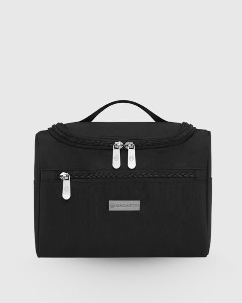 Black cosmetic bag with hanging hook ZG908