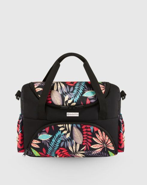Baby stroller bag, black with colorful pattern ZG938