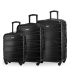 Set of 3 travel suitcases: small, medium, large, black, ZG503 ABS ABC Black