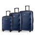 Set of 3 travel suitcases: small, medium, large, navy blue, ZG504 ABS ABC D.blue