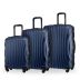Set of 3 travel suitcases: small, medium, large, navy blue, ZG505 ABS ABC D.blue