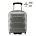 Cabin suitcase on wheels 40x30x20, silver-gray, ZG507 ABS MINI Gray