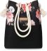 Women's handbag in black, floral pattern, ZG665