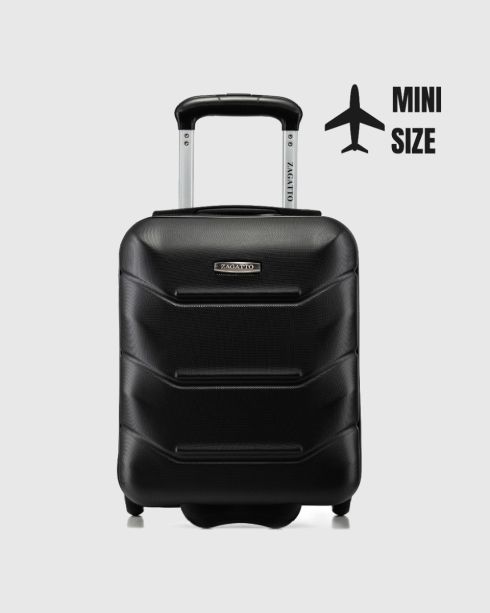 Cabin suitcase on wheels 40x30x20, black, ZG507 ABS MINI Black