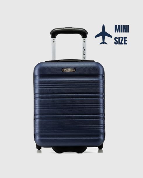 Cabin suitcase on wheels 40x30x20, navy blue, ZG508 ABS MINI Blue