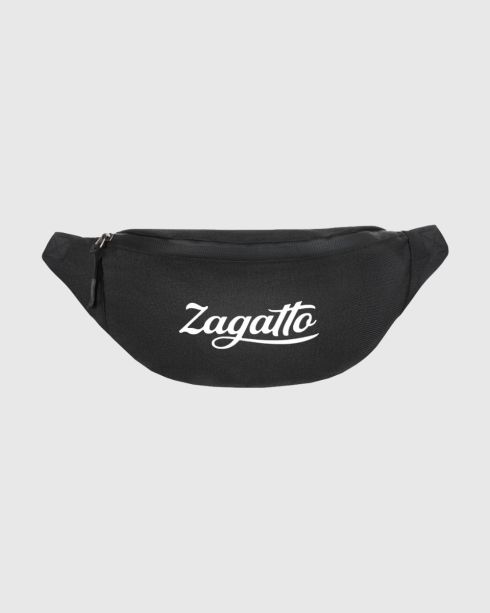 Black single-compartment waist bag with large ZG750 logo - main photo, from the front