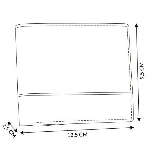 Men's leather wallet, horizontal, ZG-N992-F5 RFID Secure