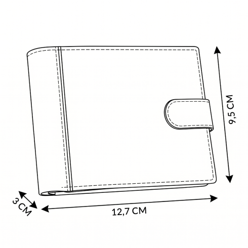 Men's leather wallet, horizontal, snap fastening ZG-N992L-F16 RFID Secure