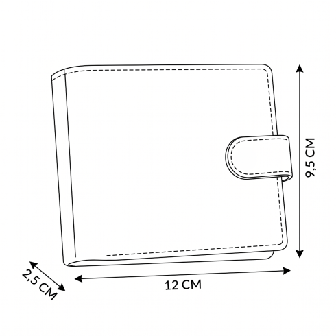 men's leather wallet, horizontal, snap closure, ZG-N992L-F2 RFID Secure