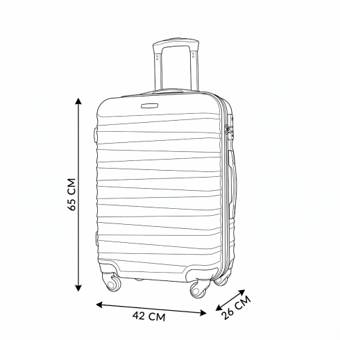 Medium wheeled suitcase, 65x42x26, navy blue, ZG501 ABS B D.Blue