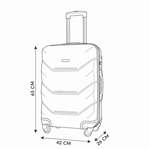 Medium wheeled suitcase, 65x42x26, dark red, ZG504 ABS B D.red