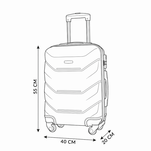 Cabin suitcase on wheels 55x40x20, graphite, ZG504 ABS C Graphite