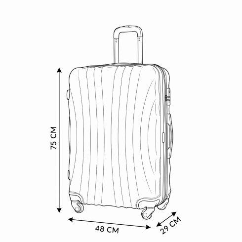 Large suitcase on wheels, 75x48x29, navy blue, ZG505 ABS A D.blue