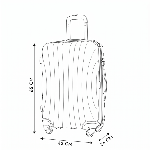 Medium wheeled suitcase, 65x42x26, navy blue, ZG505 ABS B D.blue