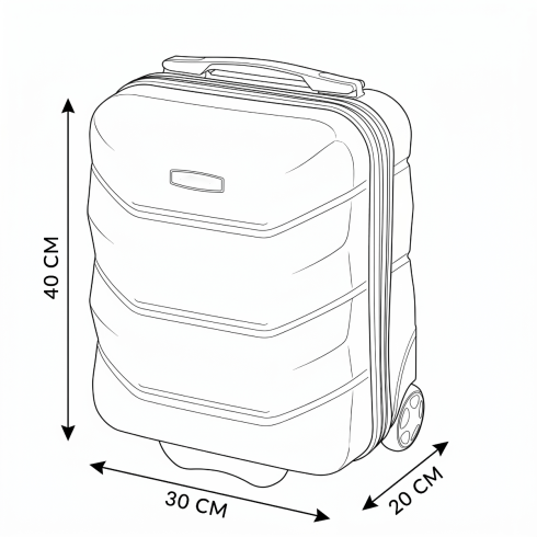Cabin suitcase on wheels 40x30x20, red, ZG507 ABS MINI Blood