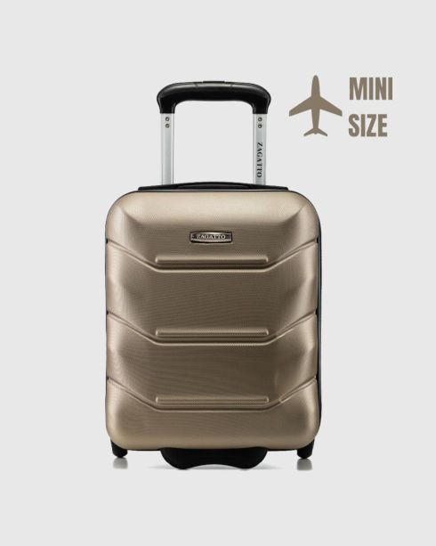 Cabin suitcase on wheels 40x30x20, gold, ZG507 ABS MINI Champ