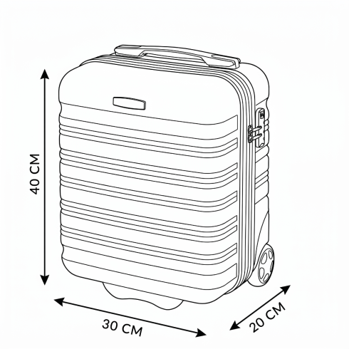 Cabin suitcase on wheels 40x30x20, silver-gray, ZG508 ABS MINI S.GRAY