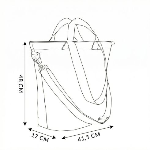 Black Women's Bag, large shopper, “Nero” ZG 621