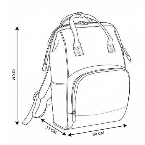 Blue backpack with handles for stroller Mommy Bag “Jungle” ZG660