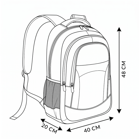 Black backpack with breathable back ZG700