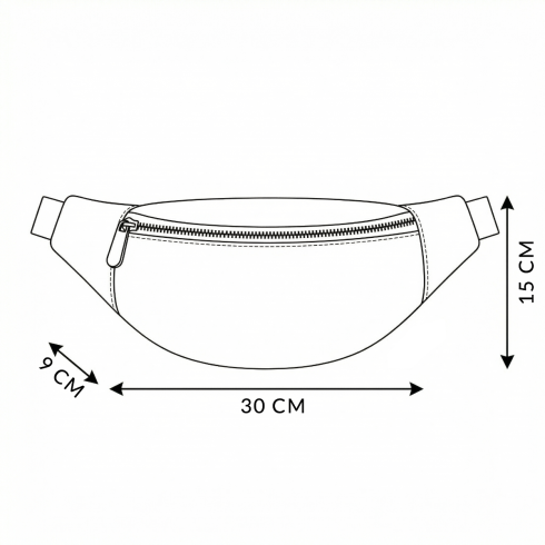 Eco leather waist bag, black ZG718
