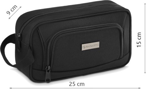 Black zippered cosmetic bag ZG730