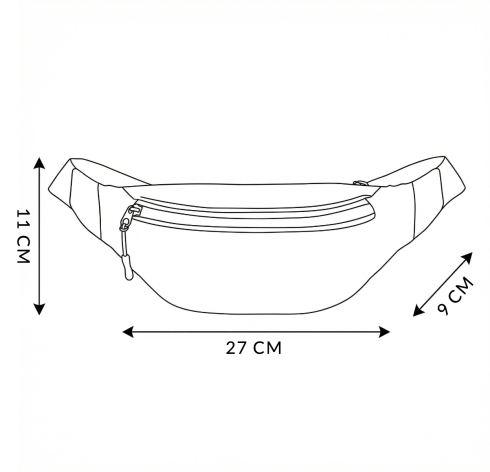 Sports waist bag with reflective stripe, black, “On the Move” ZG748