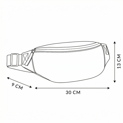 Single compartment waist bag, black ZG749