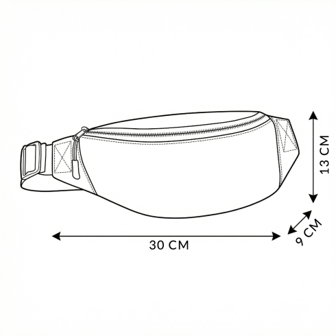 Single compartment waist bag with large logo, black, ZG750