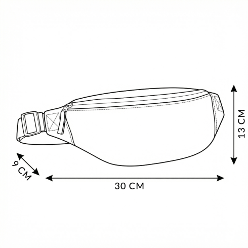 Waist bag, black and white checkerboard, ZG751