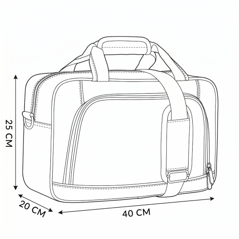 Travel bag 40x25x20 with protective legs and suitcase mounting ZG762