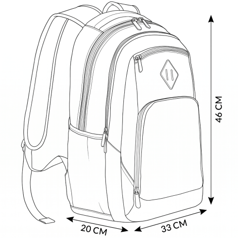 Men's backpack with laptop compartment, Black 30L ZG795