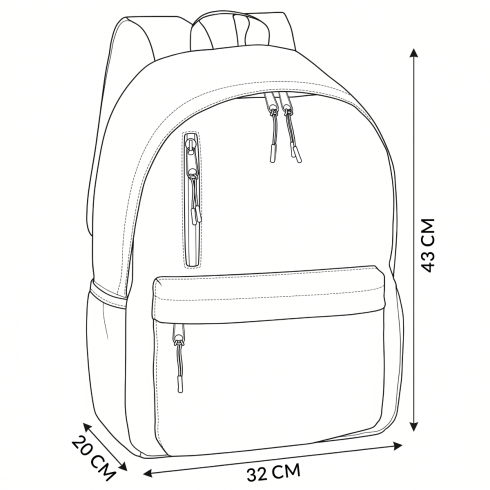 City backpack with lime green interior 27L, ZG812
