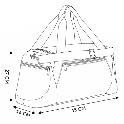 Women's sports bag, grey with salmon details, ZG820