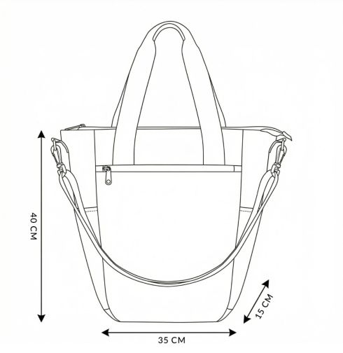 Women's shopper bag, black, with shoulder strap, ZG839