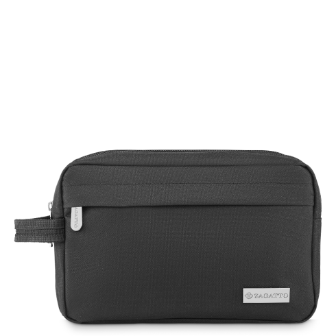 Black two-compartment zippered cosmetic bag ZG841 - thumbnail