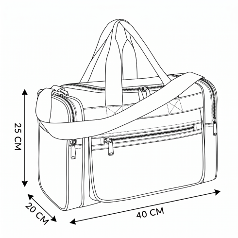 Airplane travel bag, black 40x20x25 ZG849