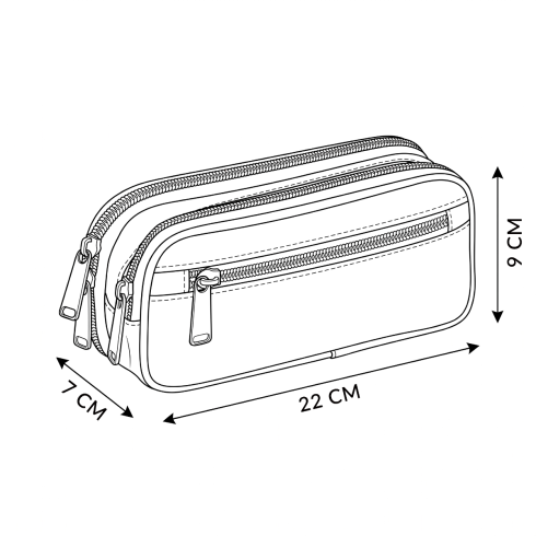 Two compartment black pencil case with yellow interior ZG850